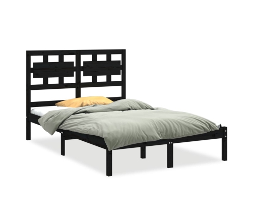 Estructura de cama madera maciza de pino negro 120x200 cm