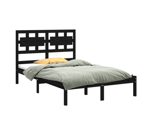 Estructura de cama madera maciza de pino negro 120x200 cm