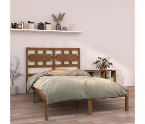 vidaXL Estructura de cama madera maciza King marrón miel 150x200 cm