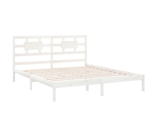 Estructura de cama de madera maciza de pino blanca 160x200 cm