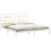 Estructura de cama madera maciza blanco Supe King 180x200 cm