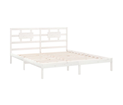 Estructura de cama madera maciza blanco Supe King 180x200 cm