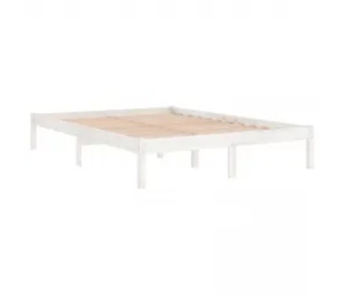 Estructura de cama madera maciza blanco Supe King 180x200 cm