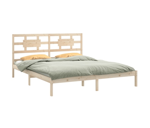 Estructura de cama de madera maciza 200x200 cm