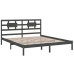 Estructura de cama de madera maciza de pino gris 200x200 cm