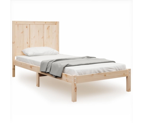 Estructura de cama sin colchón madera maciza pino 75x190 cm