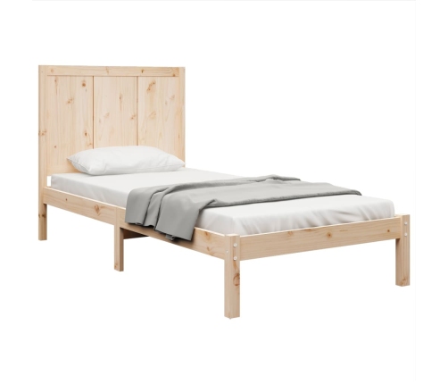 Estructura de cama sin colchón madera maciza pino 75x190 cm