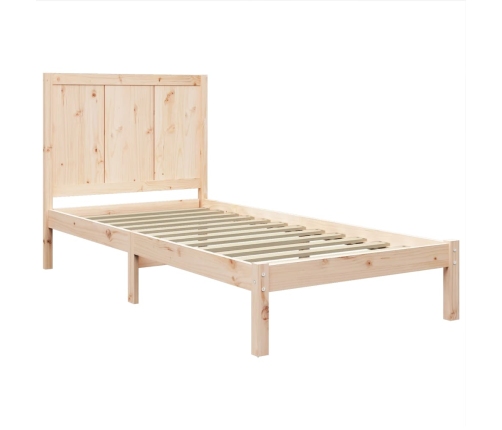 Estructura de cama sin colchón madera maciza pino 75x190 cm