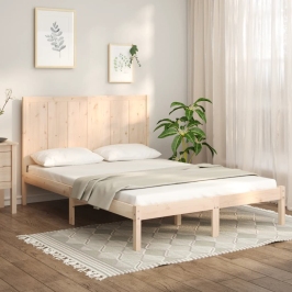 Estructura de cama sin colchón madera maciza de pino 120x190 cm