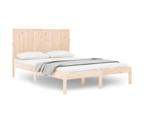Estructura de cama sin colchón madera maciza de pino 135x190 cm