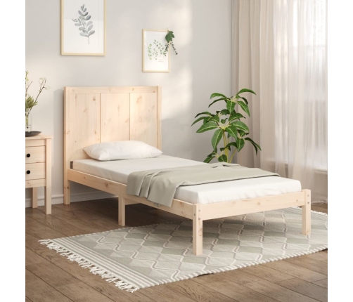 Estructura de cama sin colchón madera maciza de pino 100x200 cm