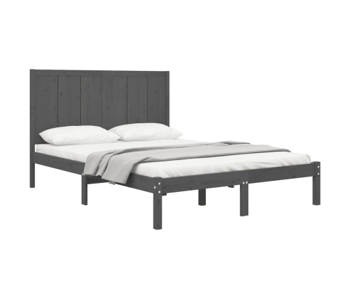 Estructura de cama madera maciza de pino gris 120x200 cm