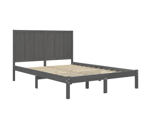 Estructura de cama madera maciza de pino gris 120x200 cm