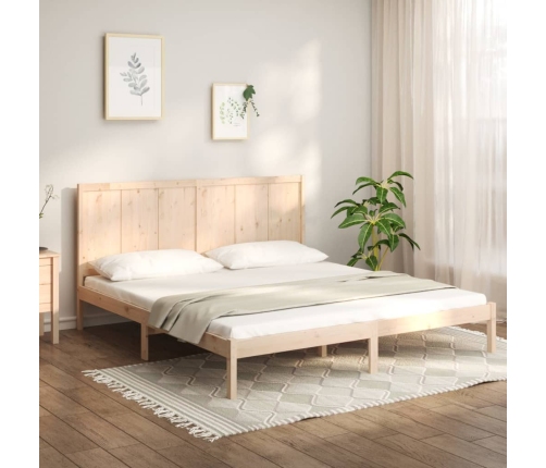 Estructura de cama sin colchón madera maciza de pino 180x200 cm