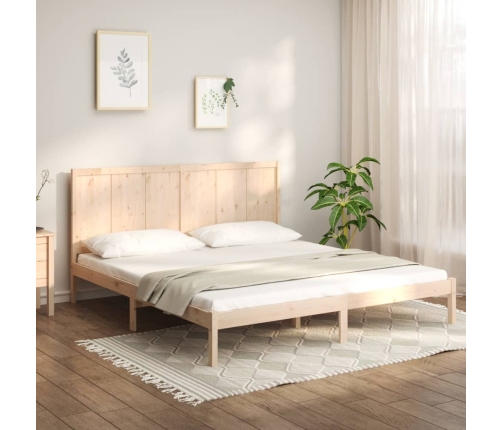 Estructura de cama sin colchón madera maciza de pino 200x200 cm