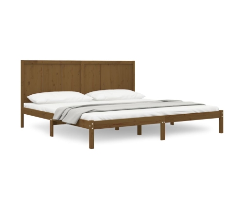 Estructura de cama madera maciza de pino marrón miel 200x200 cm