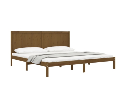 Estructura de cama madera maciza de pino marrón miel 200x200 cm