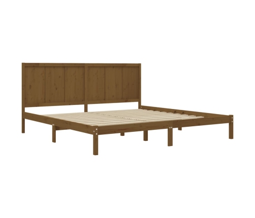 Estructura de cama madera maciza de pino marrón miel 200x200 cm