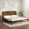 Estructura de cama madera maciza de pino marrón miel 200x200 cm