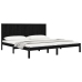 Estructura de cama de madera maciza de pino negra 200x200 cm