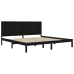Estructura de cama de madera maciza de pino negra 200x200 cm