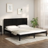 Estructura de cama de madera maciza de pino negra 200x200 cm