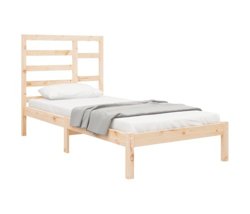 Estructura cama individual sin colchón madera maciza 75x190 cm