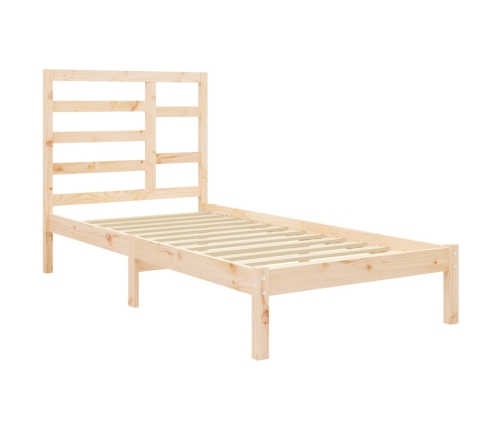 Estructura cama individual sin colchón madera maciza 75x190 cm