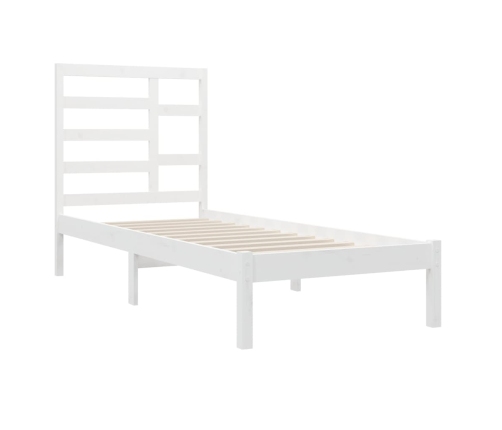 Estructura de cama sin colchón madera maciza blanco 75x190 cm