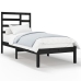 Estructura de cama sin colchón madera maciza negro 75x190 cm