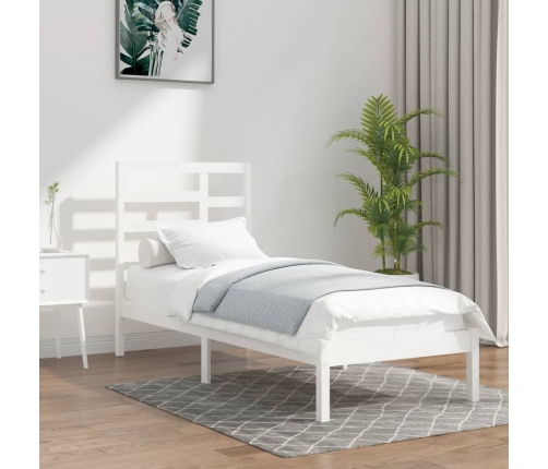 Estructura cama individual sin colchón madera blanco 90x190 cm