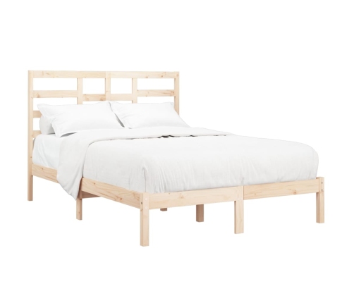 Estructura de cama doble sin colchón madera maciza 120x190 cm