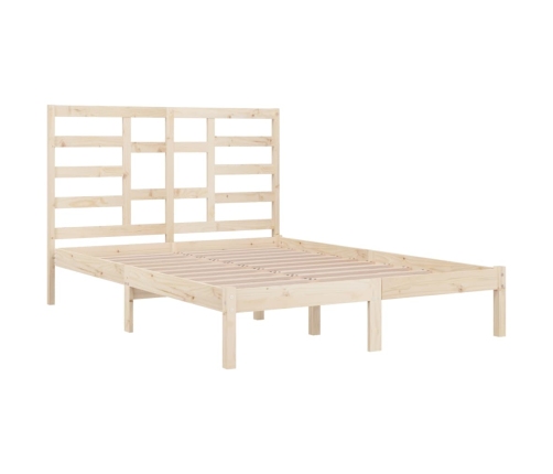 Estructura de cama doble sin colchón madera maciza 120x190 cm