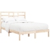 Estructura de cama doble sin colchón madera maciza 135x190 cm