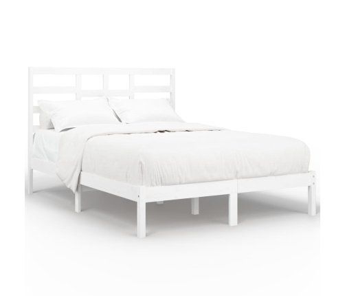 Estructura de cama doble sin colchón madera blanco 135x190 cm