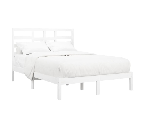 Estructura de cama doble sin colchón madera blanco 135x190 cm