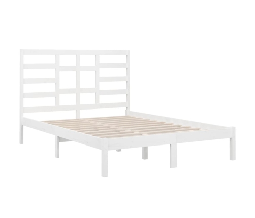 Estructura de cama doble sin colchón madera blanco 135x190 cm