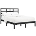 Estructura cama doble sin colchón madera maciza negro 135x190cm