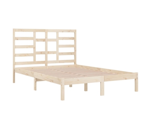 Estructura de cama sin colchón madera maciza 140x190 cm