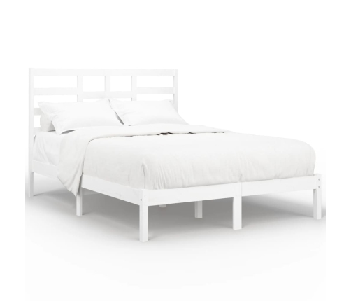 vidaXL Estructura de cama de madera maciza blanca 140x190 cm