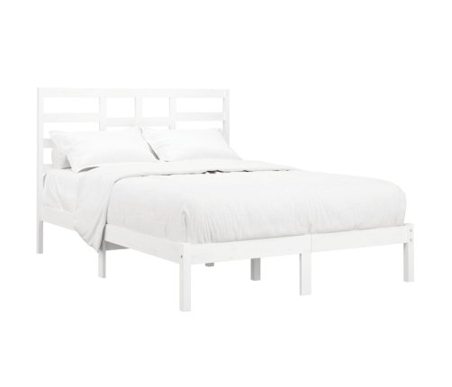 vidaXL Estructura de cama de madera maciza blanca 140x190 cm