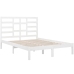 vidaXL Estructura de cama de madera maciza blanca 140x190 cm