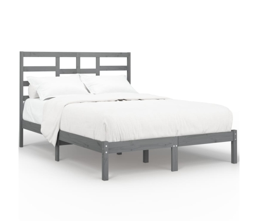 Estructura de cama sin colchón madera maciza gris 120x200 cm