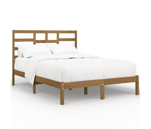 Estructura cama sin colchón madera maciza marrón miel 120x200cm