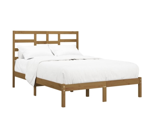 Estructura cama sin colchón madera maciza marrón miel 120x200cm