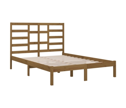 Estructura cama sin colchón madera maciza marrón miel 120x200cm