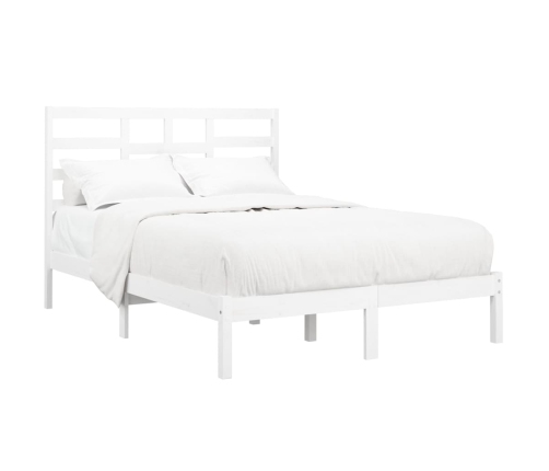 Estructura de cama sin colchón madera maciza blanco 140x200 cm