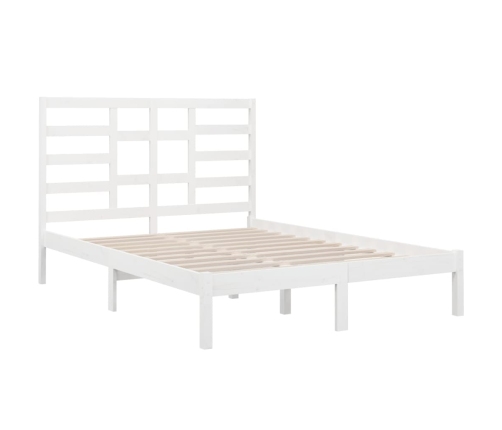Estructura de cama sin colchón madera maciza blanco 140x200 cm