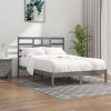 Estructura de cama madera maciza gris King Size 150x200 cm