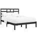 Estructura de cama madera maciza negra King Size 150x200 cm